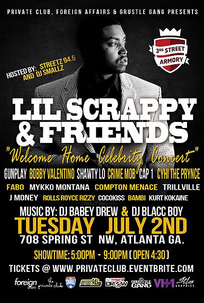 Private Club, Foreign Affairs, & Grustle Gang Presents: Lil Scrappy & Friends Welcome Home Celebrity Concert.