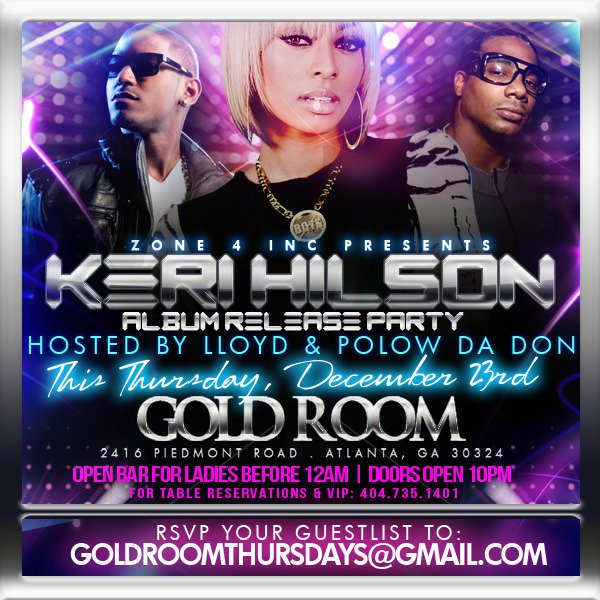 Keri Hilson Album Release Party The Gold Room December